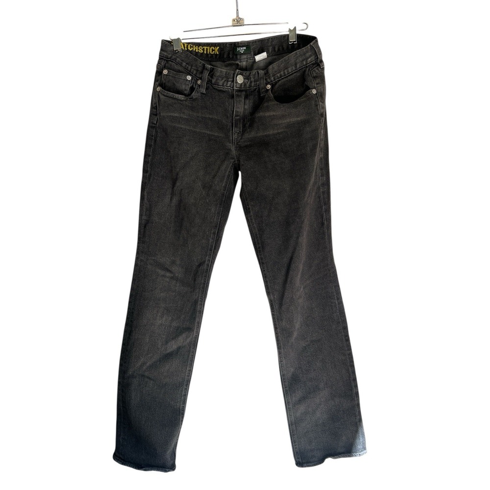 J.Crew Matchstick Jeans Womens 29 Washed Black Straight Leg Stretch Denim 90s